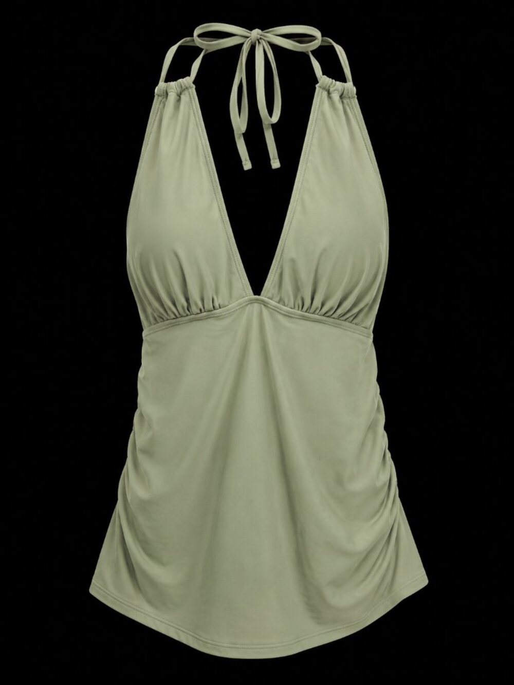 YONIQUE Women’s Sage Green Halter Swim Top